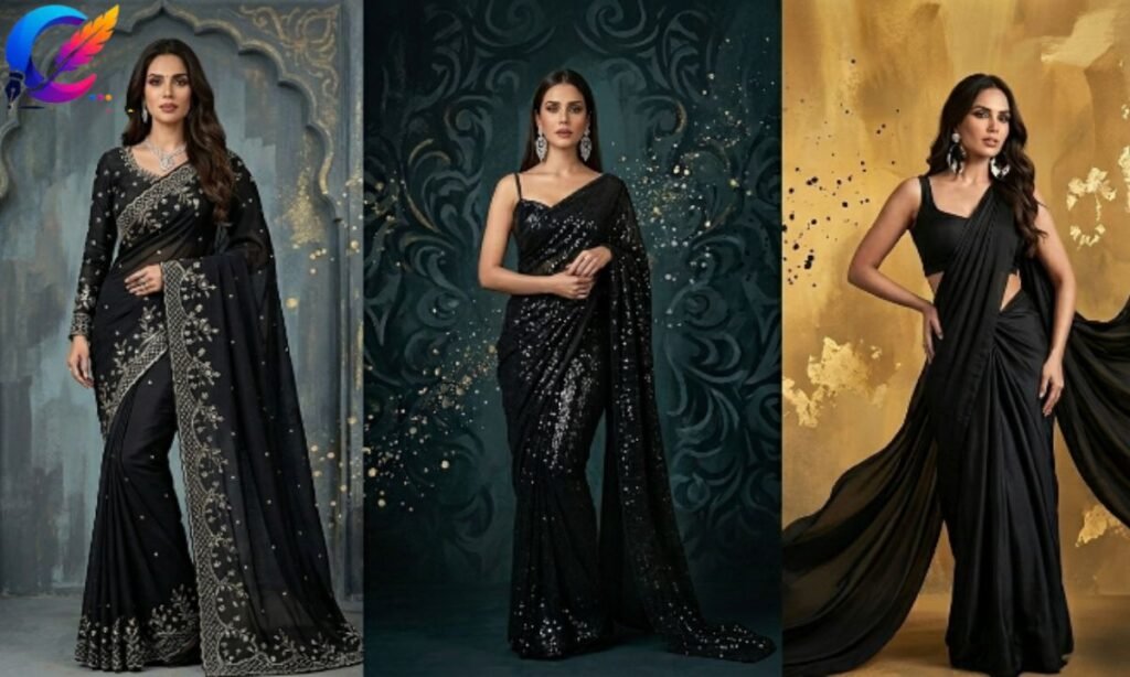 Black Saree Captions for Instagram