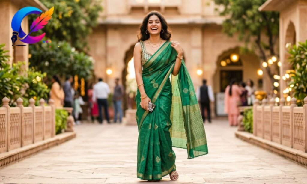 Green Saree Captions for Instagram (