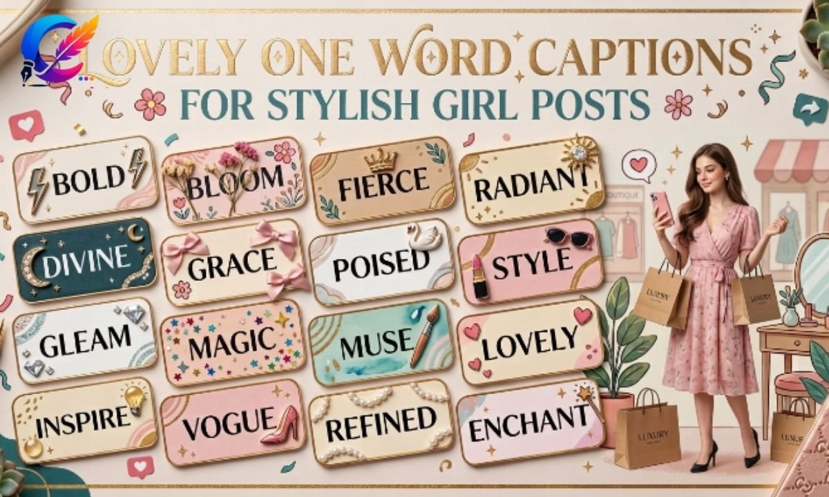 Lovely One Word Captions For Stylish Girl Posts 👗