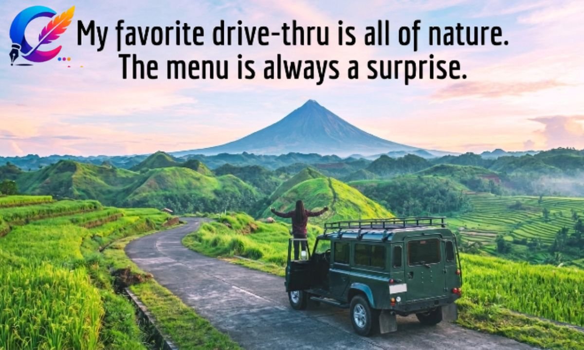 Natural Instagram Captions for Driving a Car Close to Nature