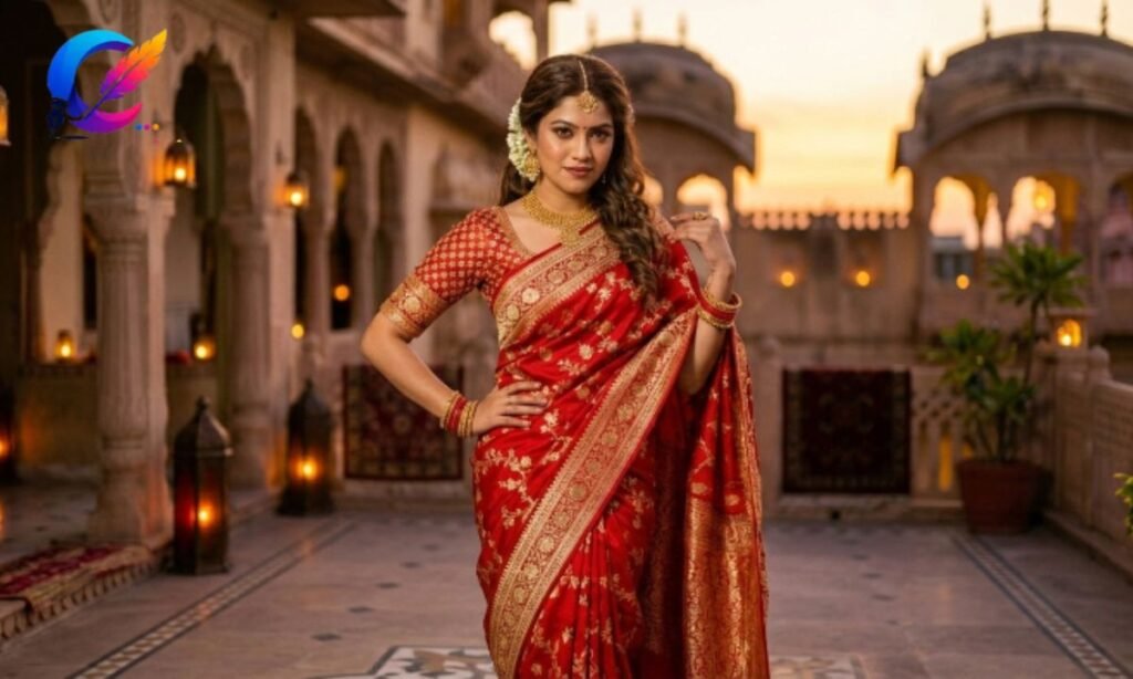 Red Saree Caption for Instagram