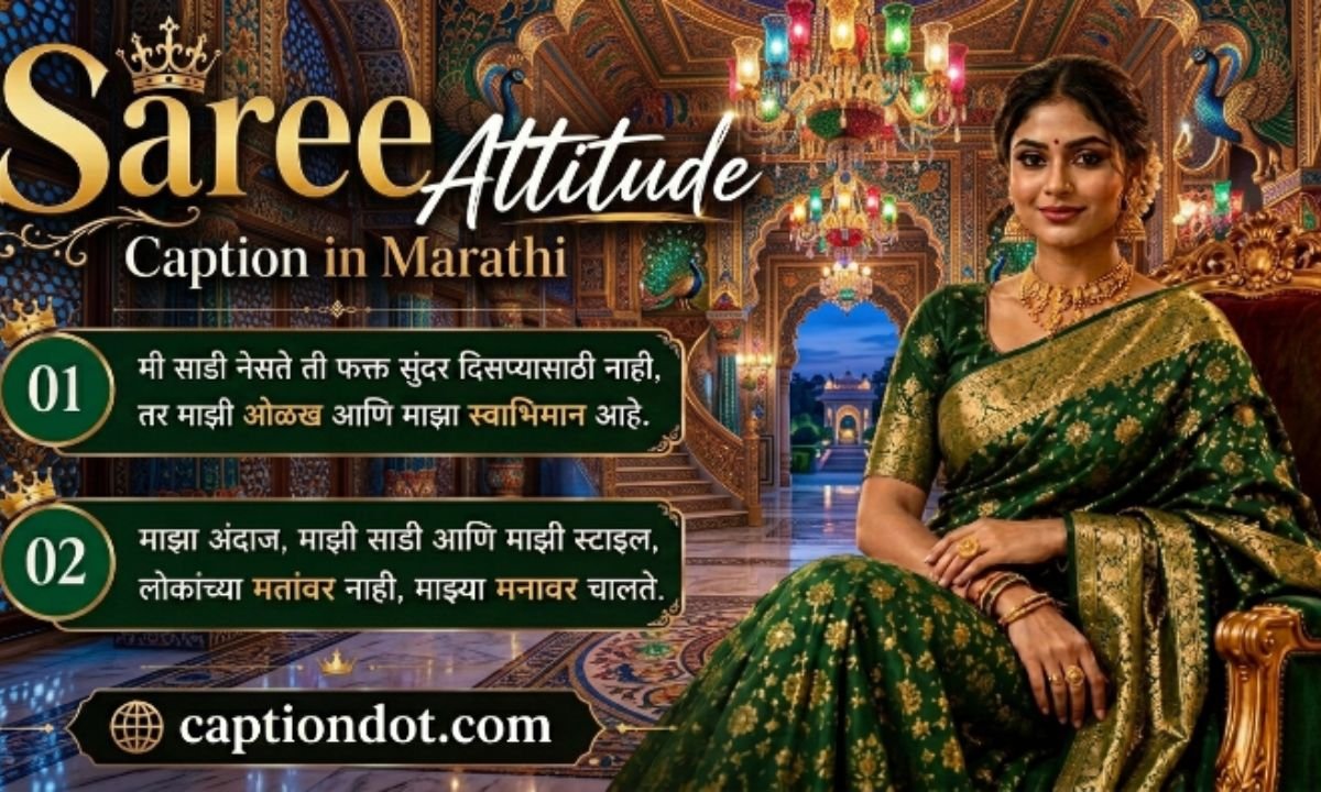 Saree Attitude Caption in Marathi