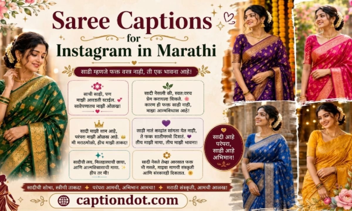 Saree Captions for Instagram in Marathi