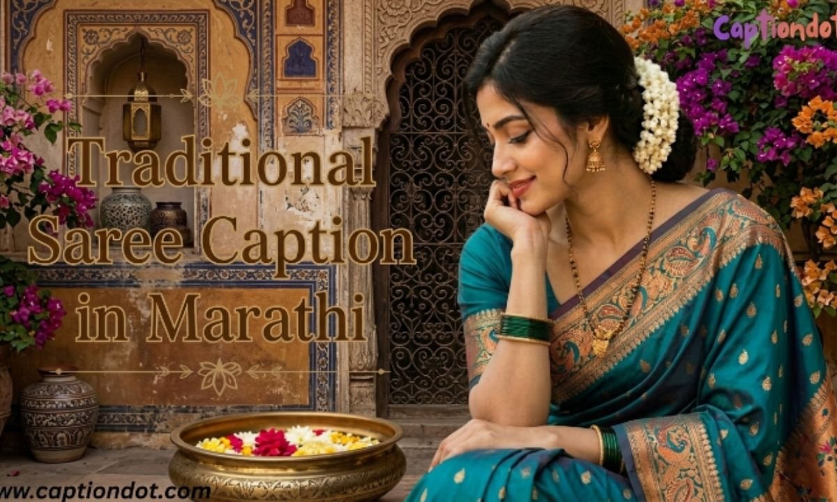 Traditional Saree Caption in Marathi