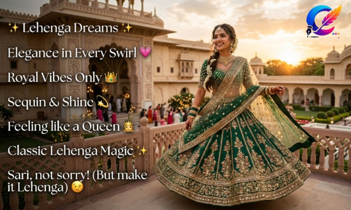 👘 Lehenga Outfit Captions for Instagram ✨