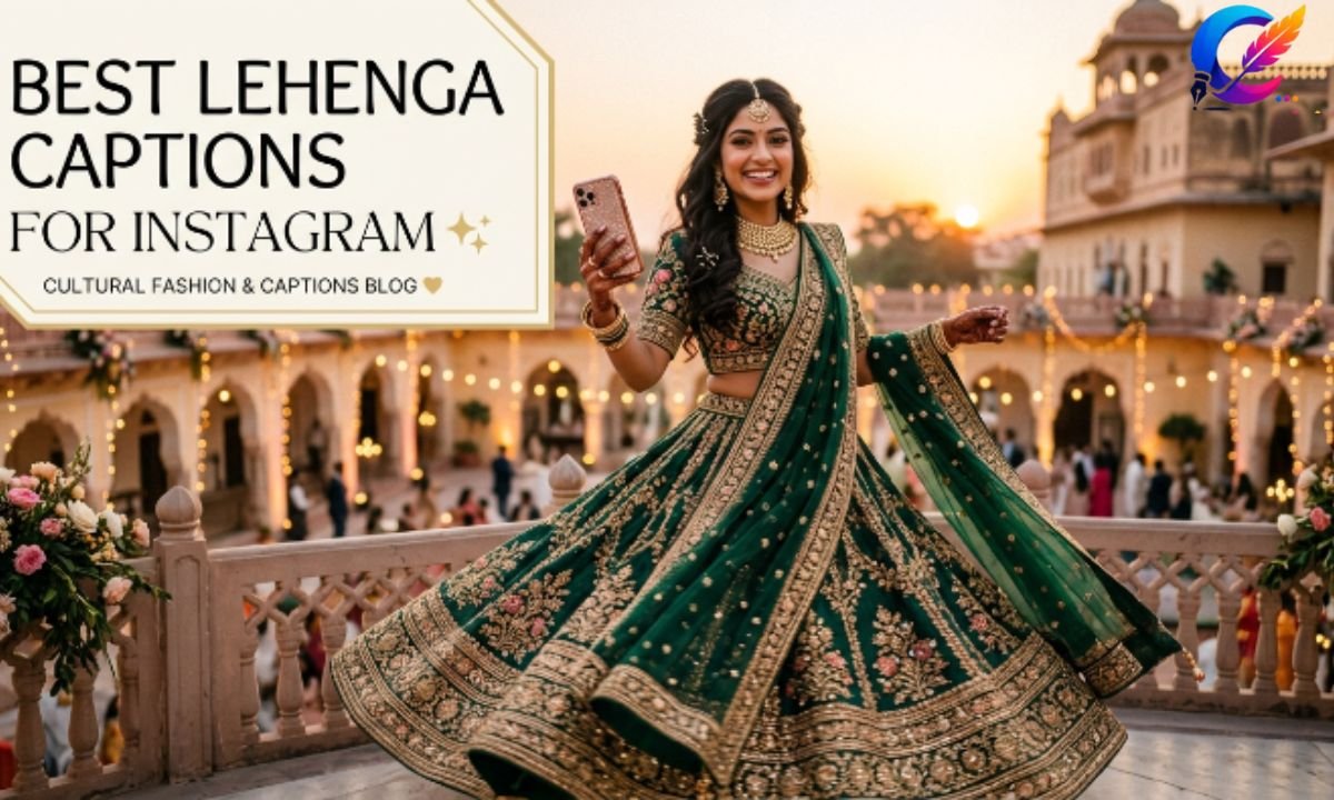 💚 Green Lehenga Captions for Instagram 🌿