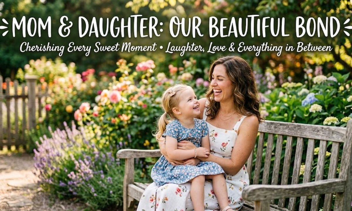 Cute Mom and Daughter Caption