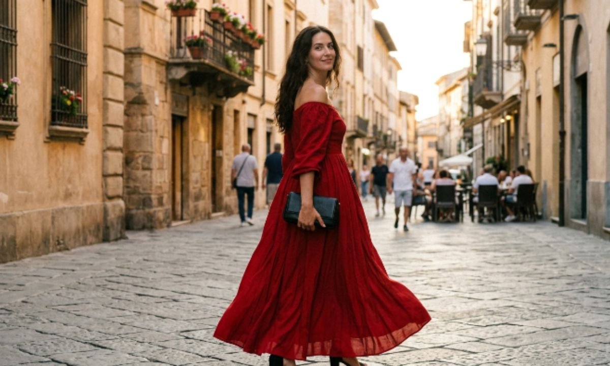Red Dress Captio