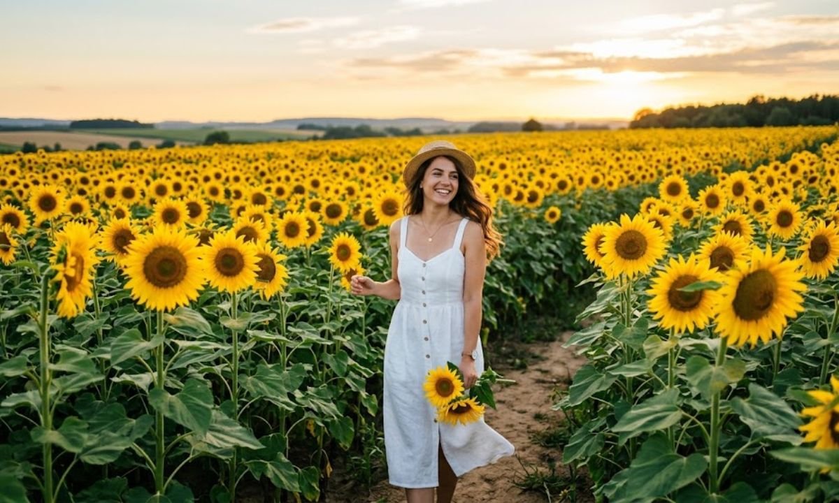 Sunflower Field Photo Captions