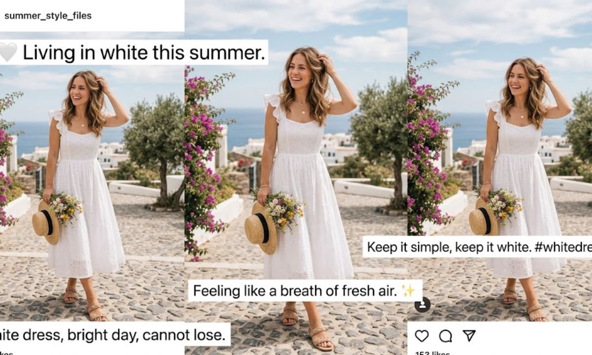 White Dress Instagram Captions